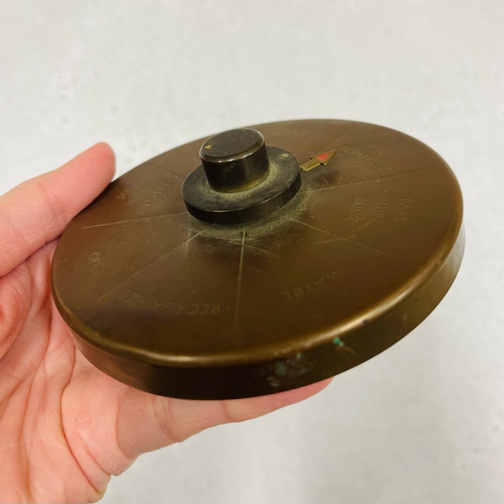 Vintage Brass Executive Decision Maker Spinner Paperweight - Picture 5 of 6